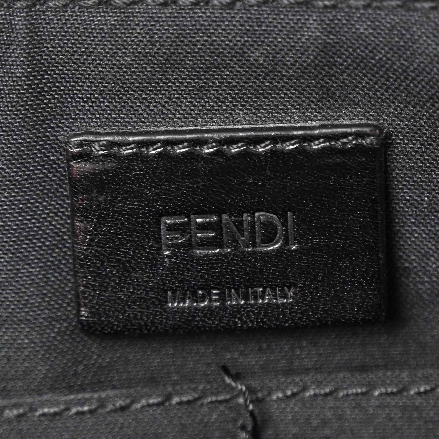 Fendi Glazed Fabric Vitello Liberty FF 1974 Diagonal Flat Clutch  Sunflower Black 6 of 10