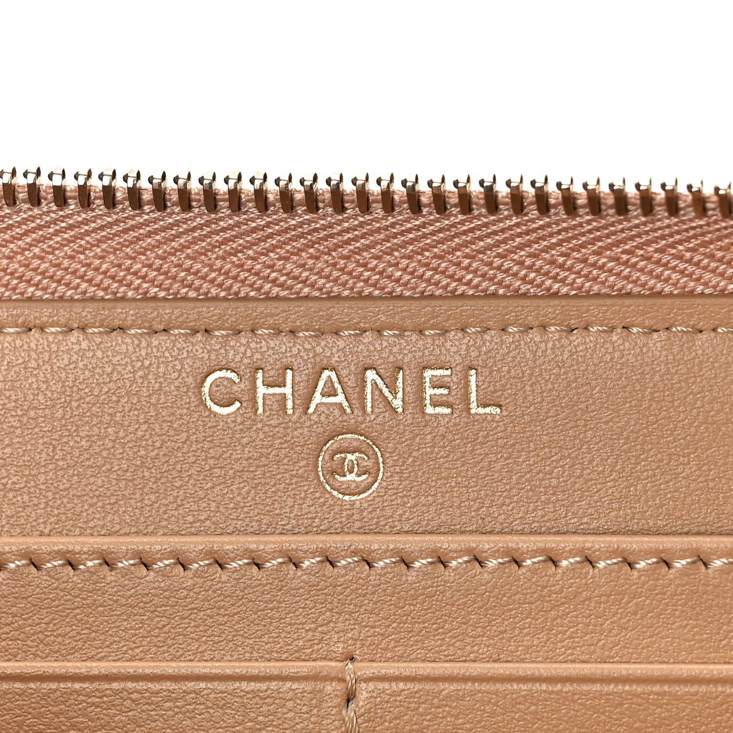Chanel Caviar Quilted Long Zip Around Wallet Beige 6 of 10
