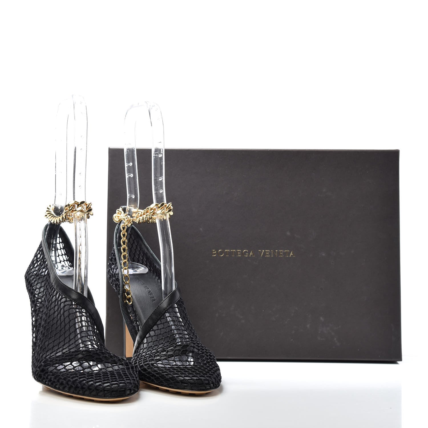 Bottega Veneta Mesh Nappa Chunky Chain Sandals 35 Black 10 of 10