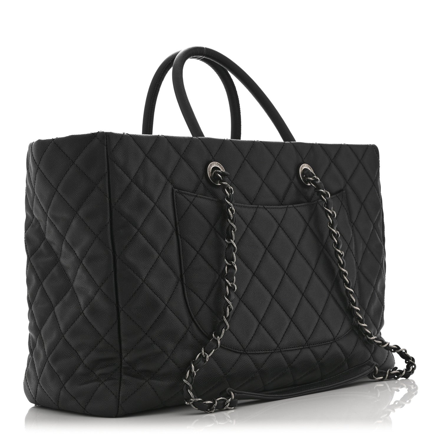 Chanel Caviar Quilted Large Coco Handle Shopping Tote Black 4 of 11