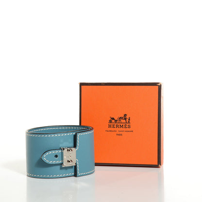 Hermes Chamonix Vegas Lock Wide Cuff Blue Jean 5 of 5