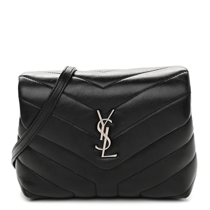 Saint Laurent Calfskin Y Quilted Monogram Toy Loulou Crossbody Bag Black 1 of 11