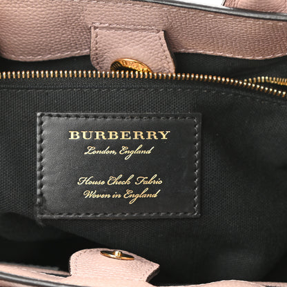 Burberry Grainy Calfskin House Check Small Banner Tote Pale Orchid 6 of 8