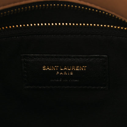 Saint Laurent Lambskin Quilted Medium Loulou Puffer Monogram Chain Satchel Dark Beige 6 of 11