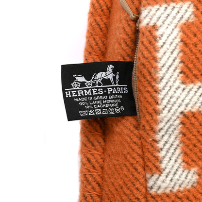 Hermes Wool Cashmere Avalon Pillow PM Ecru Potiron 3 of 4