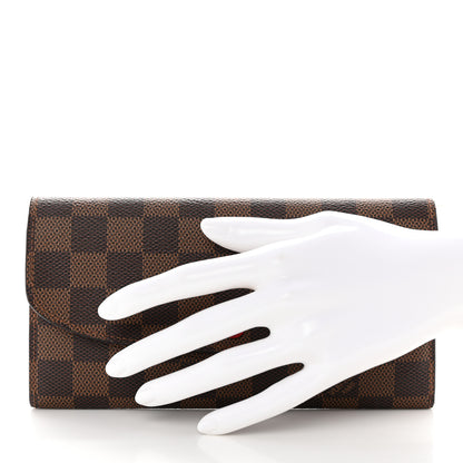 Louis Vuitton Damier Ebene Emilie Wallet Red 2 of 7