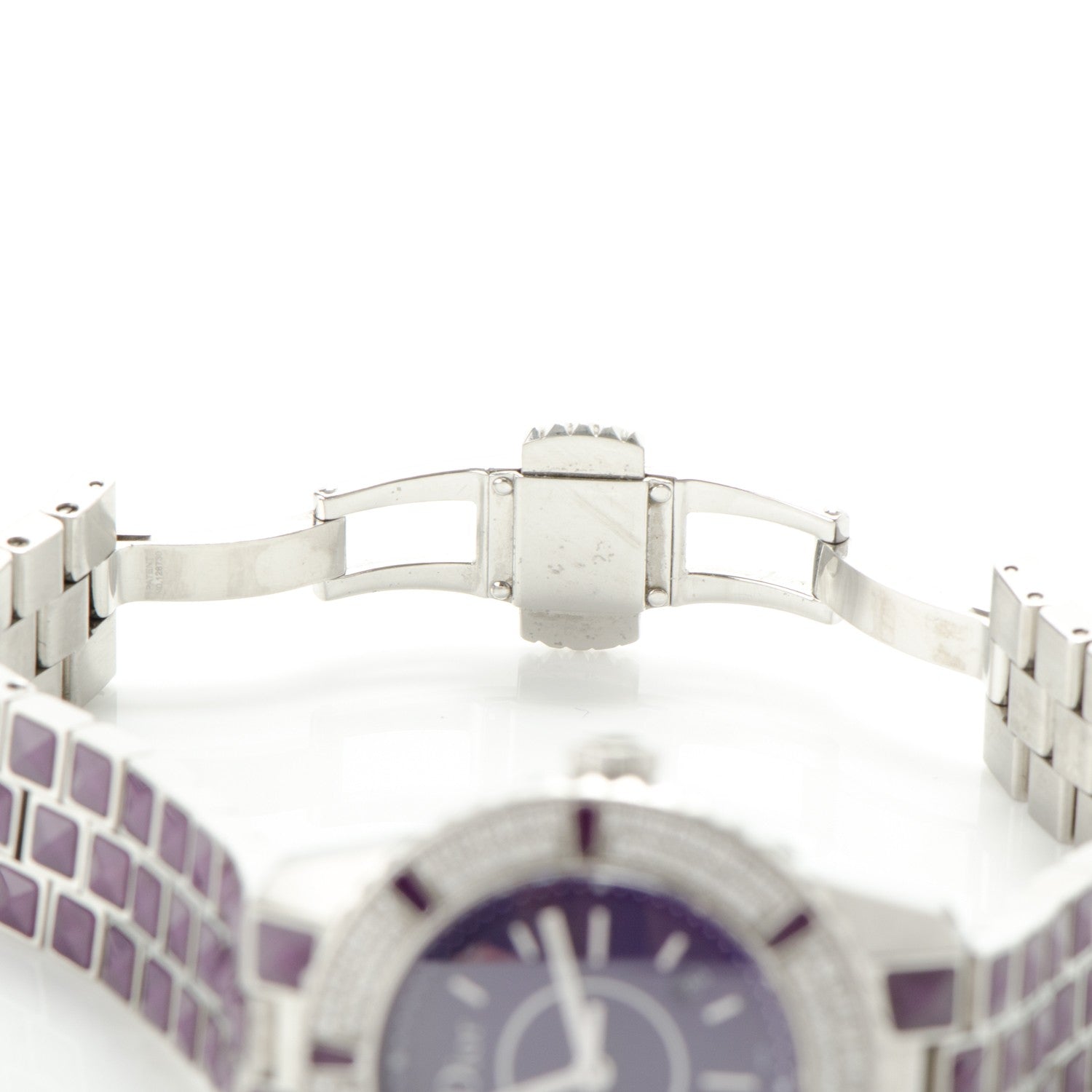 Christian Dior Stainless Steel Diamond Sapphire 33mm Christal Quartz Watch Purple 6 of 10