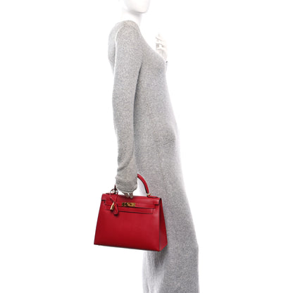 Hermes Tadelakt Kelly Sellier 28 Rouge Vif 2 of 11