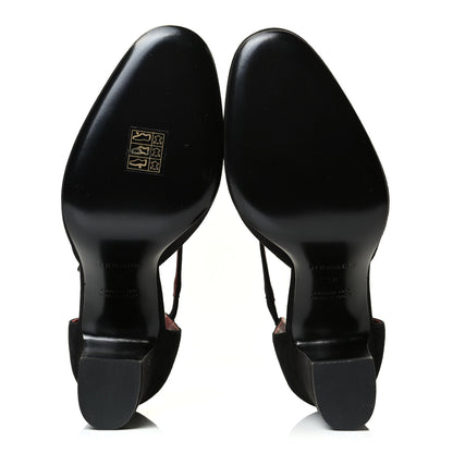 Hermes Suede Goatskin Baby 90 Pump 38 Black 4 of 6