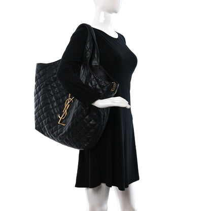 Saint Laurent Lambskin Quilted Maxi Icare Shopping Tote Black 2 of 10