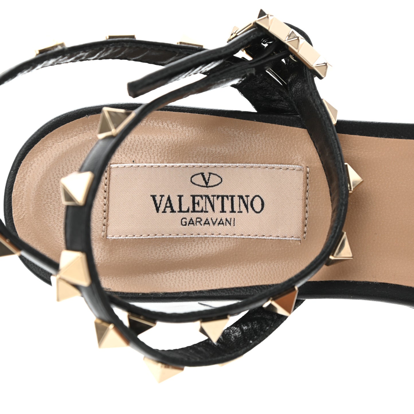 Calfskin Rockstud 35/75mm Platform Sandals 37.5 Black