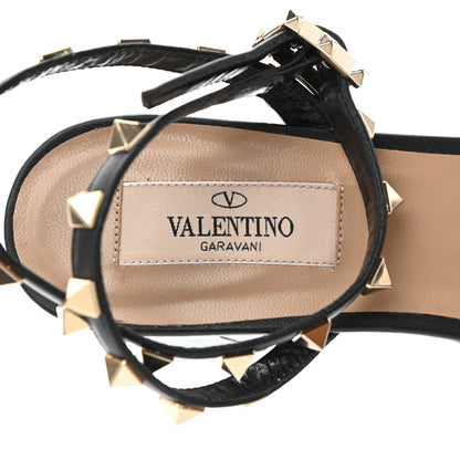 Valentino Garavani Calfskin Rockstud 35/75mm Platform Sandals 37.5 Black 6 of 8