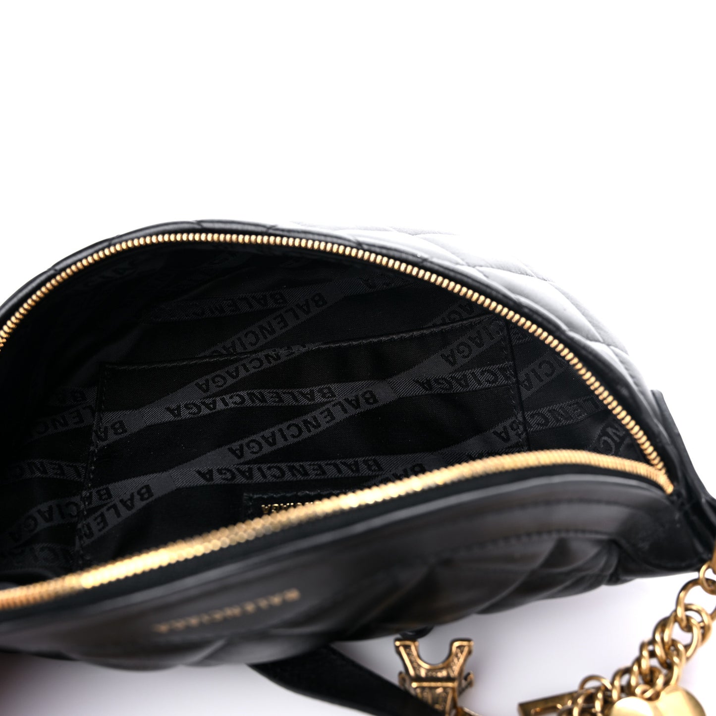Calfskin Quilted XXS Souveniers Charms Belt Bag Black