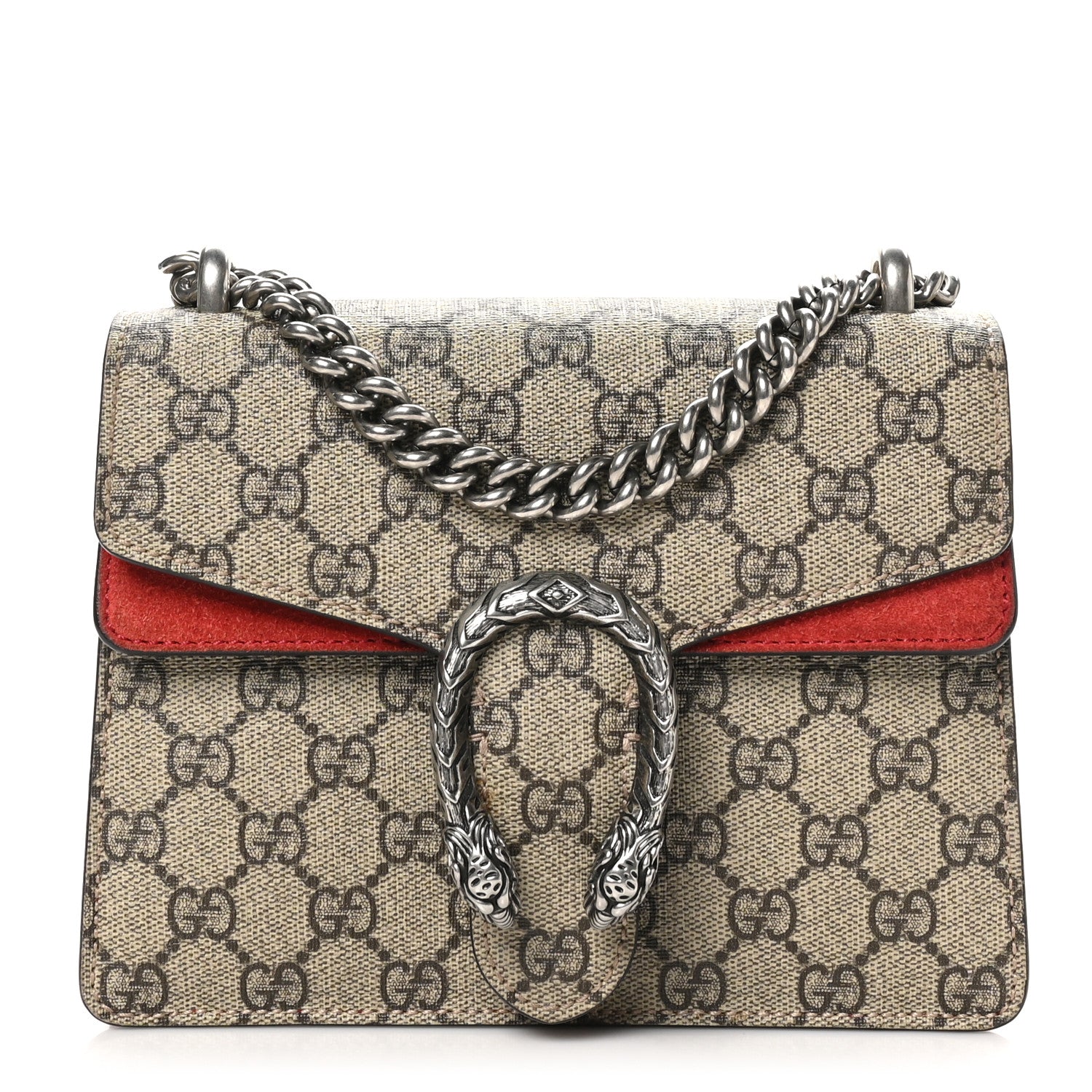 Gucci GG Supreme Monogram Mini Dionysus Shoulder Bag Hibiscus Red 1 of 10
