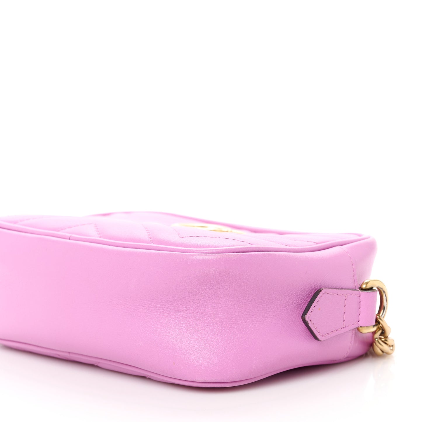 Calfskin Matelasse Mini GG Marmont Chain Shoulder Bag Candy Mousse