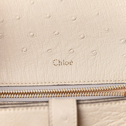 Chloe Ostrich Louise Shoulder Bag Ivory 6 of 14