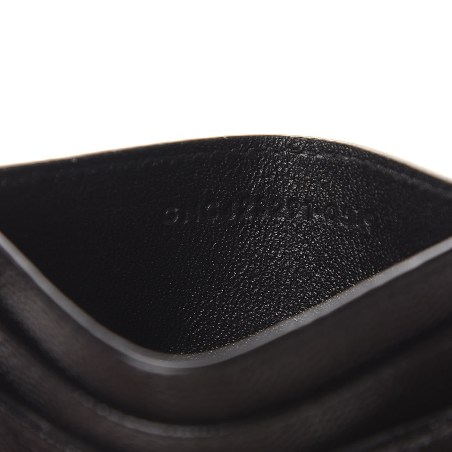 Saint Laurent Grain De Poudre Matelasse Chevron Monogram Credit Card Case Black 7 of 8