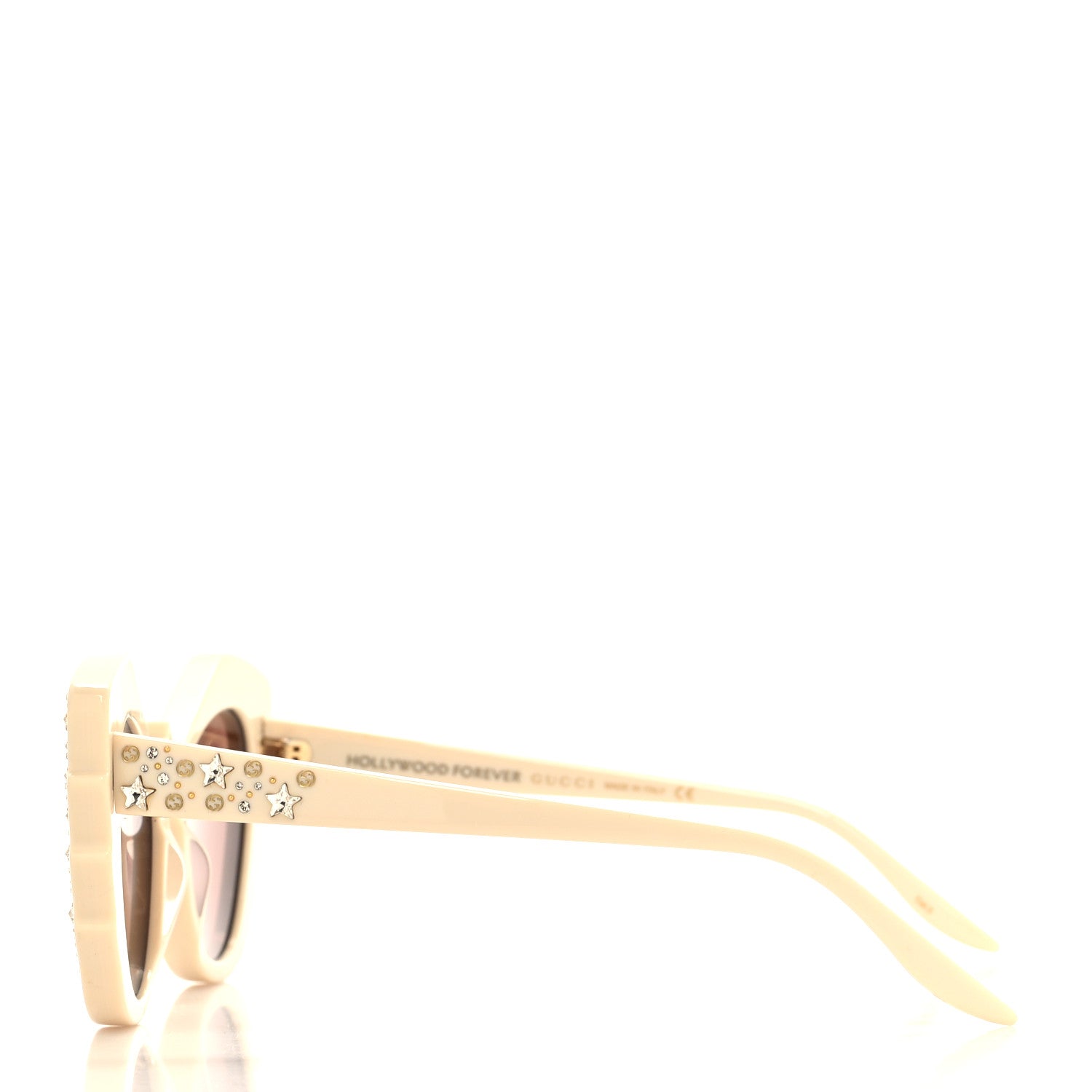Gucci Acetate Crystal Sunglasses GG1095S Ivory 4 of 7