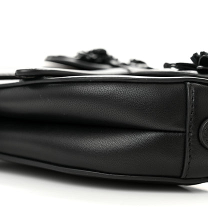 Christian Dior Lambskin Mini 3D Floral Saddle Bag Black 10 of 13