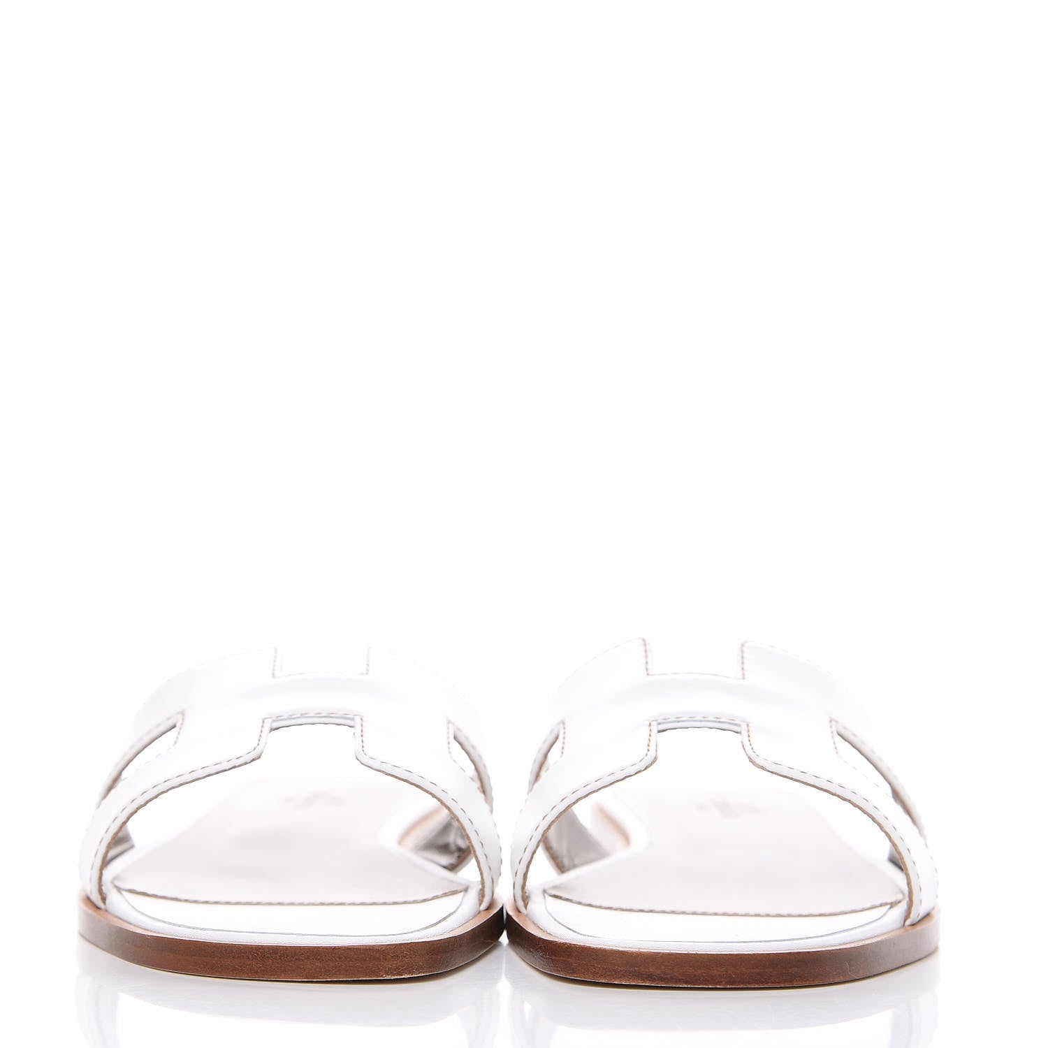 Hermes Box Calfskin Oran Sandals 36.5 White 2 of 9