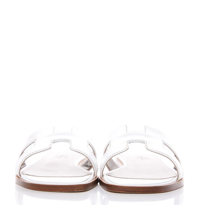 Hermes Box Calfskin Oran Sandals 36.5 White 2 of 9