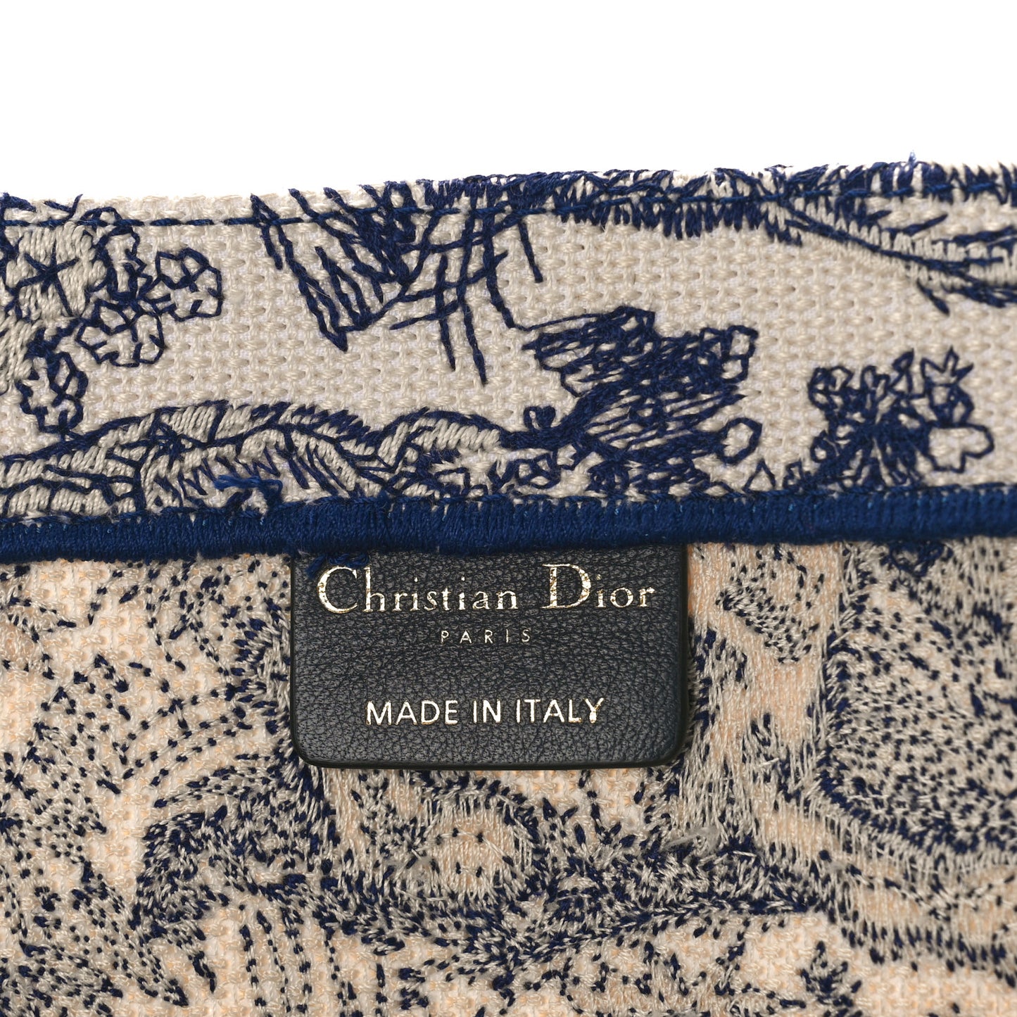 Canvas Embroidered Medium Dioriviera Toile De Jouy Book Tote Blue