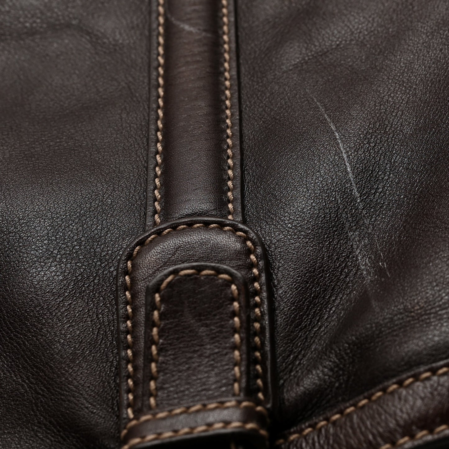 Calfskin Large Britt Shoulder Bag Dark Brown