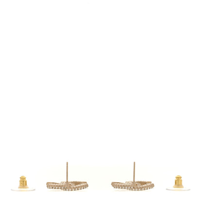 Chanel Crystal Timeless CC Earrings Light Gold 3 of 5
