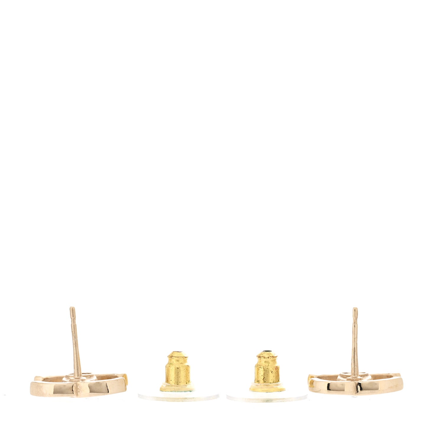 Crystal CC Large Stud Earrings Gold