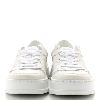 Gucci Calfskin GG Tennis Embossed Perforated Womens Platform 55mm Sneakers 38.5 Great White 2 of 7