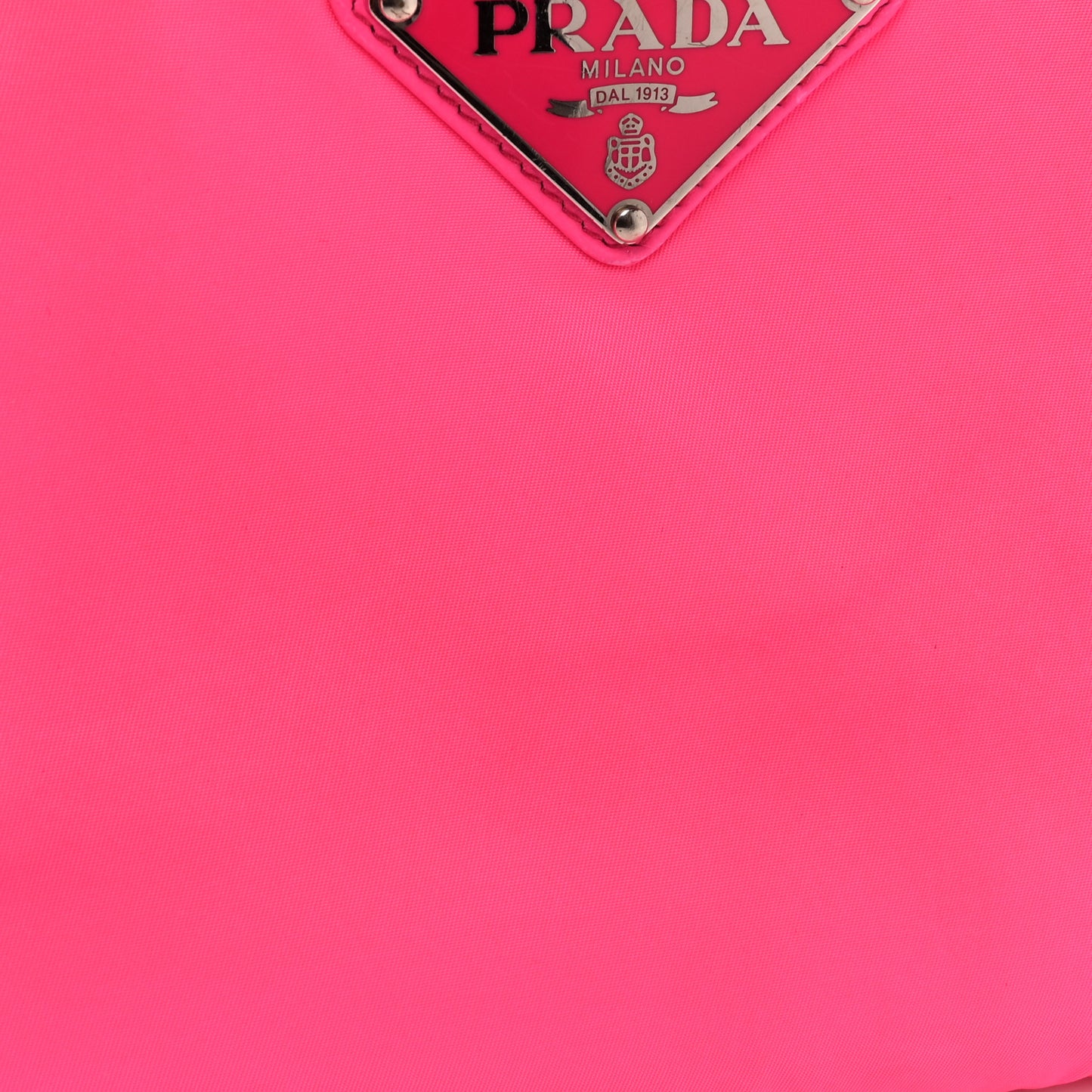 Tessuto Nylon Soft Padded Crossbody Clutch Rosa Fluo
