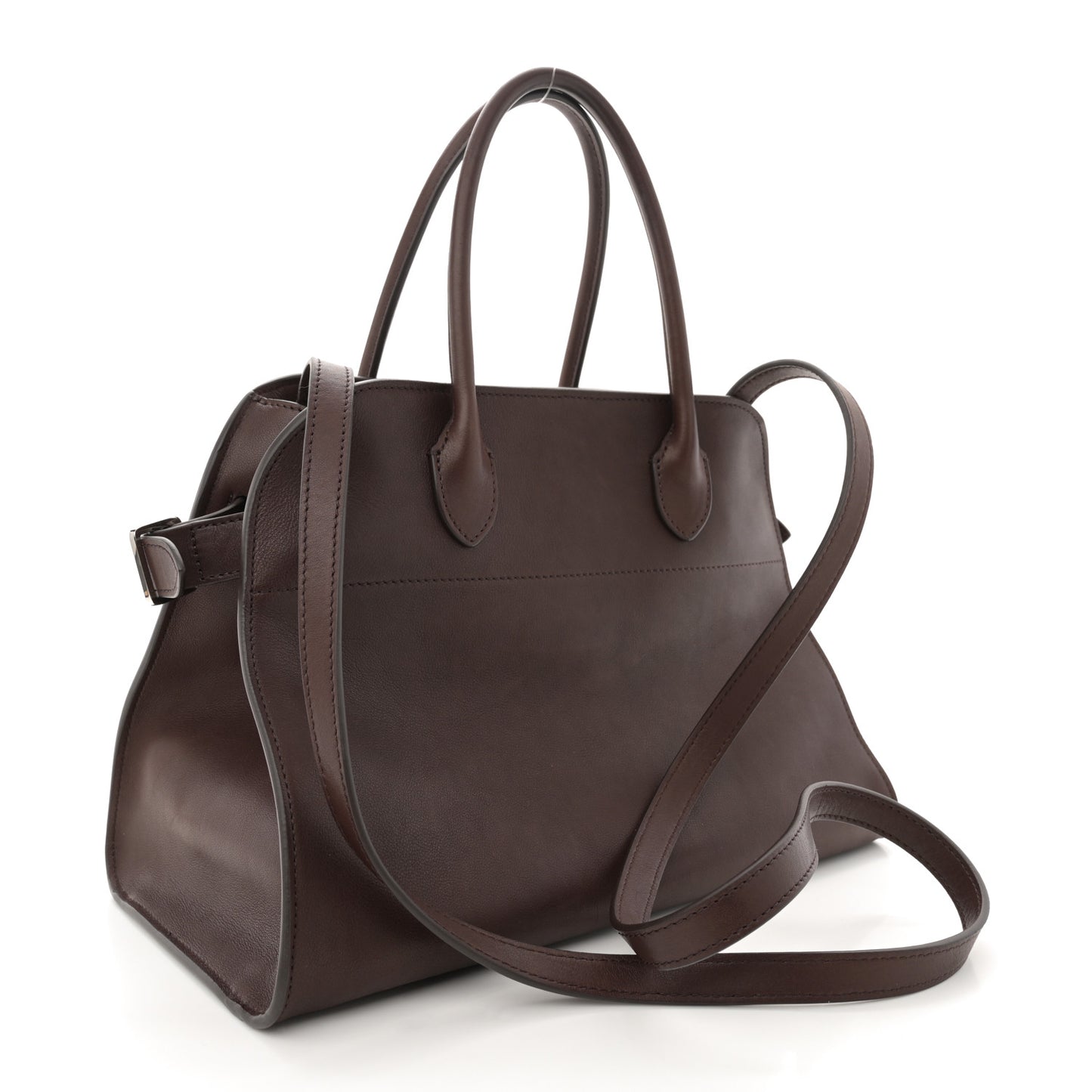 Polished Saddle Calfskin Soft Margaux 12 Deep Brown