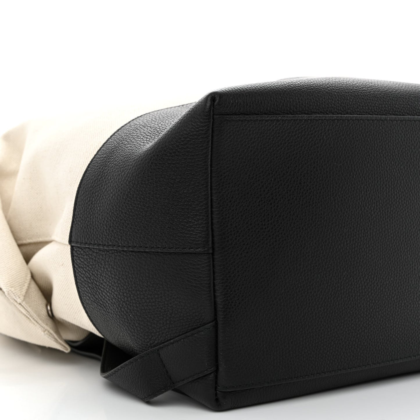 Canvas Calfskin Backpack Natural Black