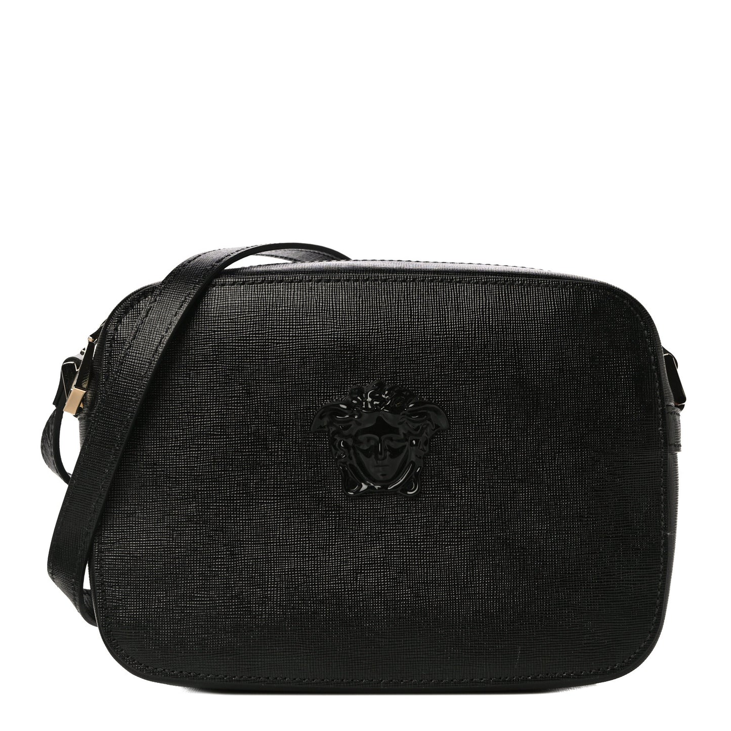 Grained Calfskin Palazzo Camera Bag Black