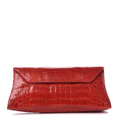Nancy Gonzalez Crocodile Foldover Clutch Red 1 of 12