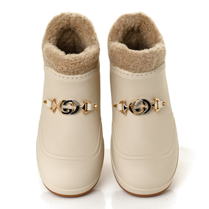 Gucci Rubber Wool Womens Crossy Ankle Boots 35 Mystic White Butterscotch 5 of 11