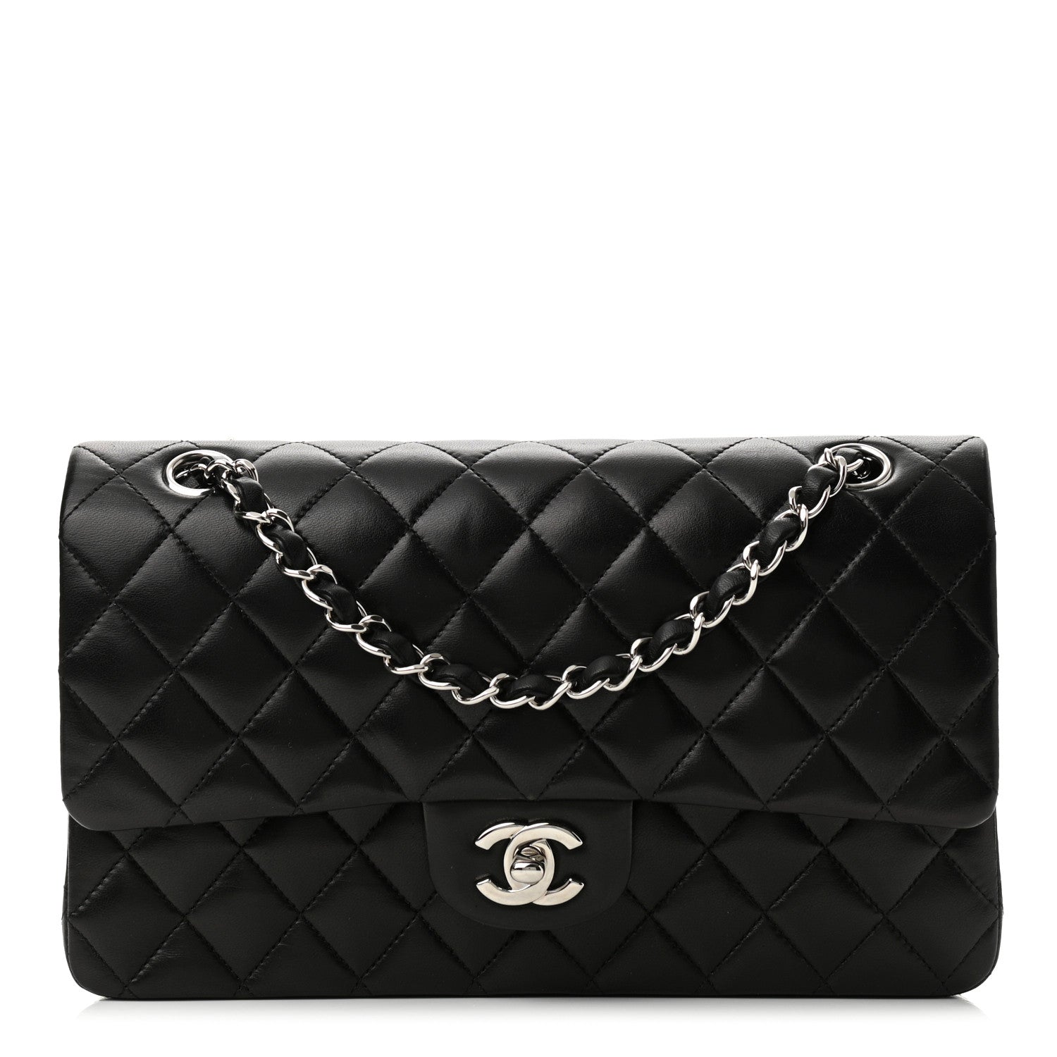 Chanel Lambskin Quilted Medium Double Flap Black 1 of 11