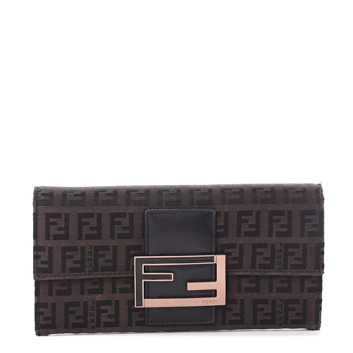 Fendi Zucchino Forever Continental Wallet Black Moro 1 of 5
