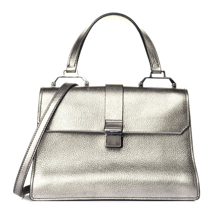 Miu Miu Goatskin Madras Top Handle Bag Silver 1 of 9