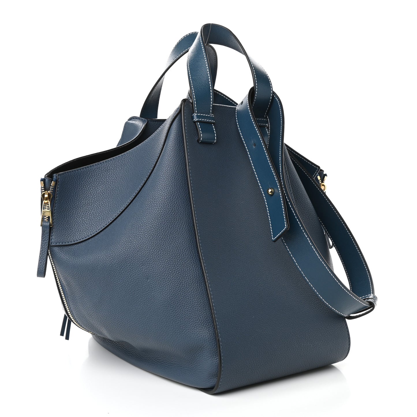 Calfskin Large Hammock Shoulder Bag Marine