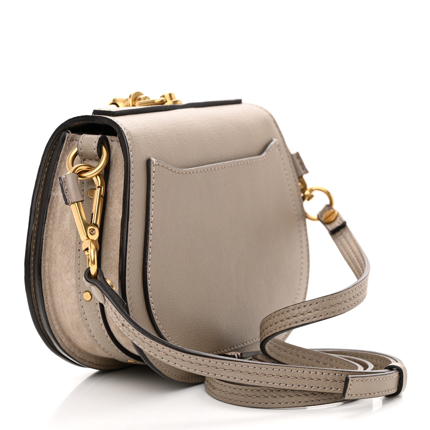 Chloe Calfskin Suede Small Nile Bracelet Bag Motty Grey 3 of 12