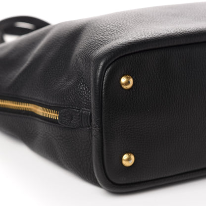 Prada Vitello Daino Side Zip Tote Black 6 of 15