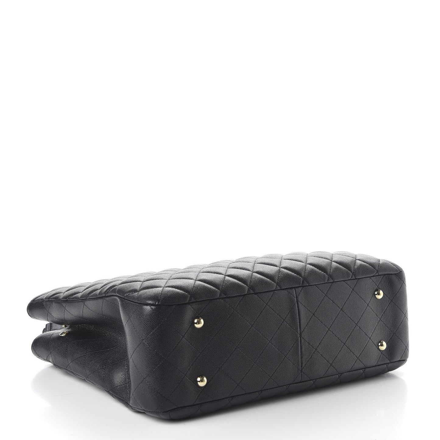 Caviar Quilted Large CC Shopping Tote Navy