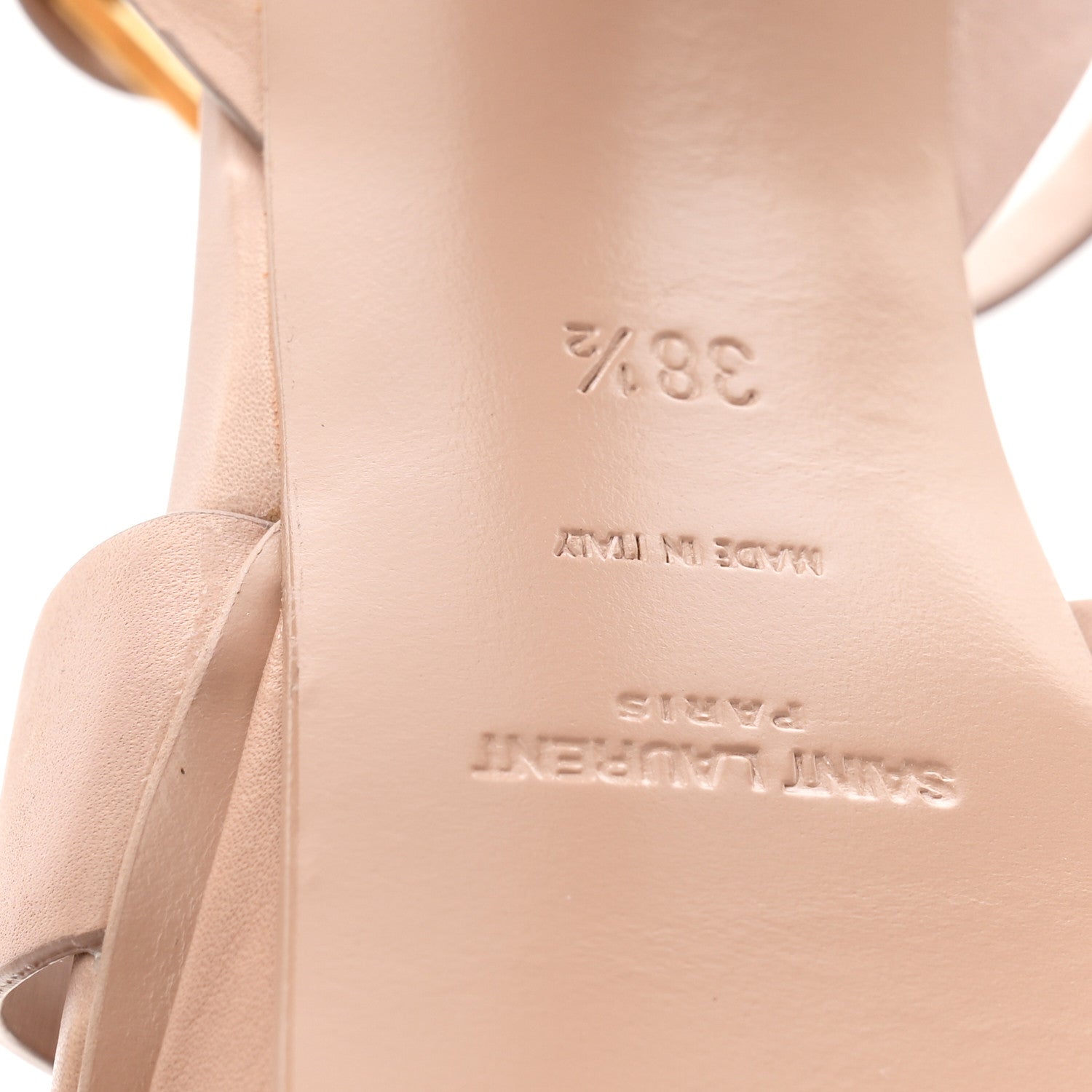 Saint Laurent Calfskin Tribute 105 Platform Sandals 38.5 Nude 7 of 11