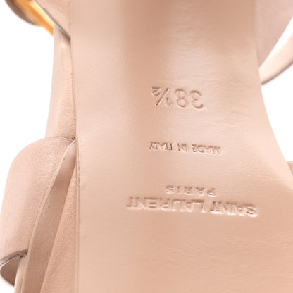 Saint Laurent Calfskin Tribute 105 Platform Sandals 38.5 Nude 7 of 11