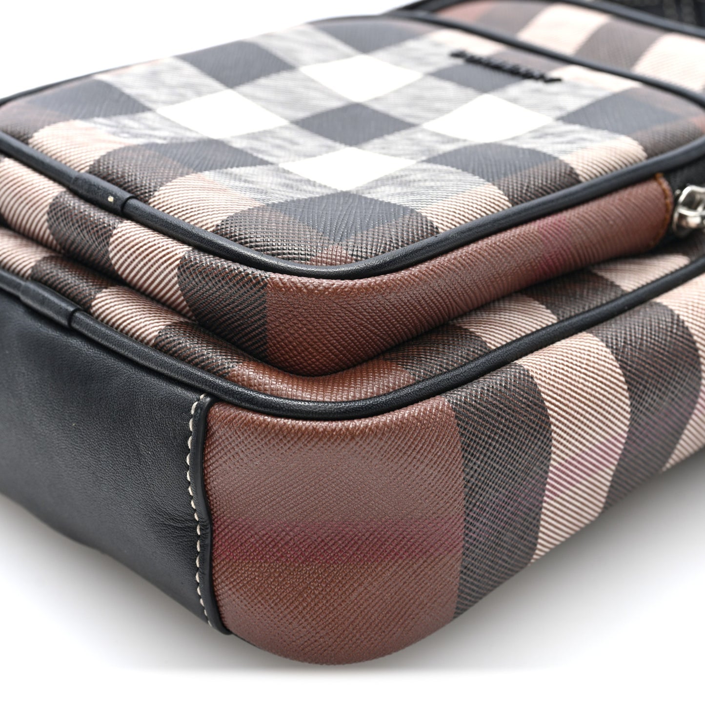 House Check Canvas Calfskin Wyatt Crossbody Dark Birch Brown