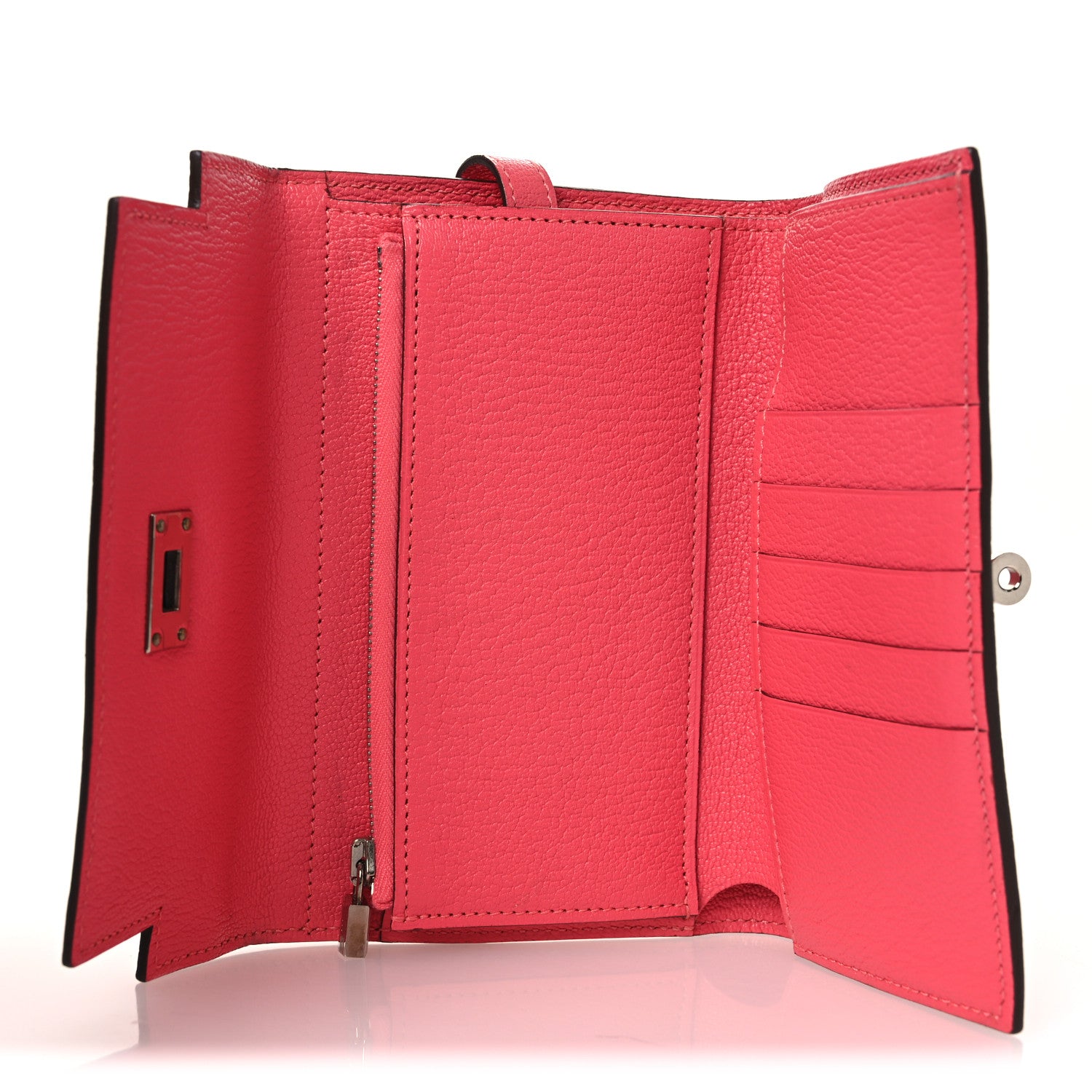 Hermes Chevre Mysore Medium Kelly Wallet Rose Azalee 5 of 10