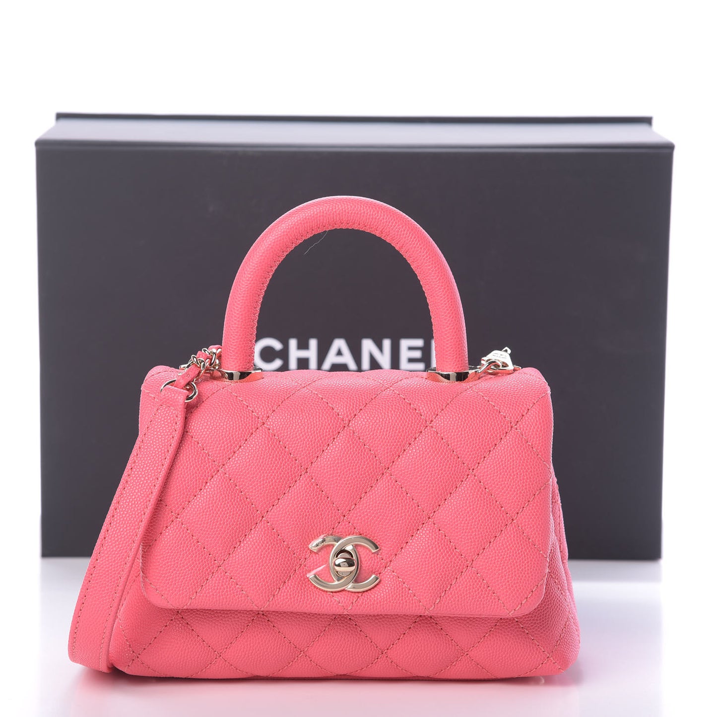 Caviar Quilted Extra Mini Coco Handle Flap Pink
