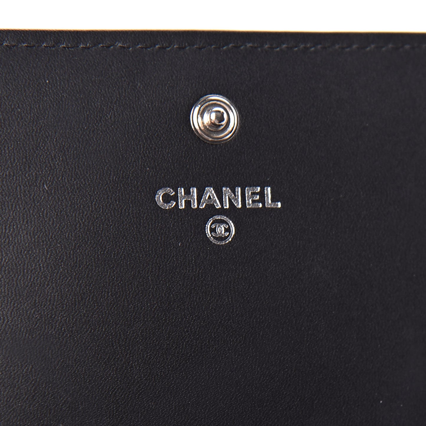Glazed Calfskin Quilted Coco Boy Large Gusset Flap Wallet Black