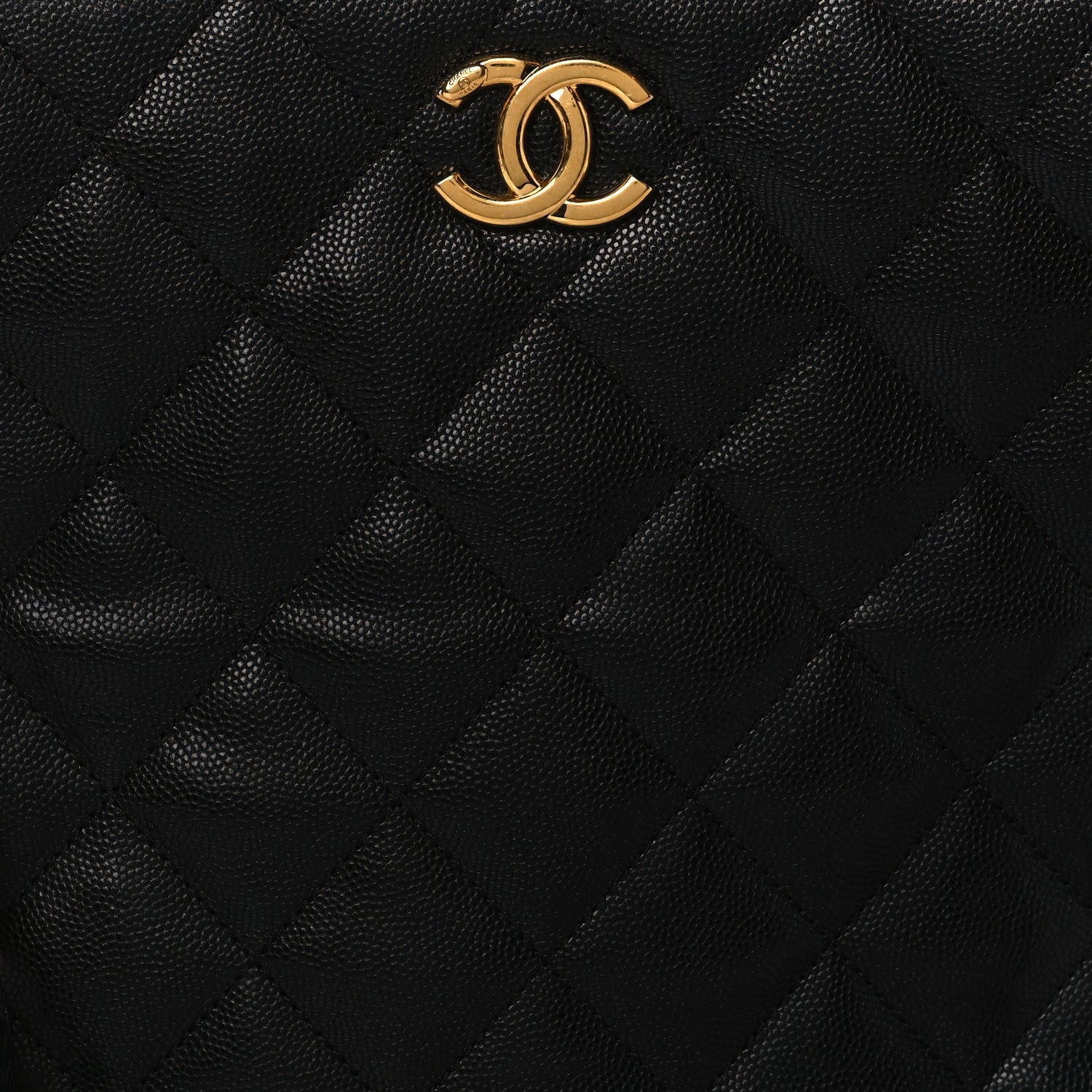 Chanel Caviar Quilted Chain Shopping Tote Black 7 of 9